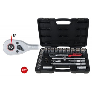 Set chei tubulare 1/2" CLASSIC KS TOOLS, 28 de piese, 1,5-32 MM - Img 3
