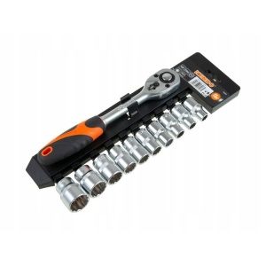 Set de capete 1/2" cu clichet, 11 bucati, cod 16207 - Img 3