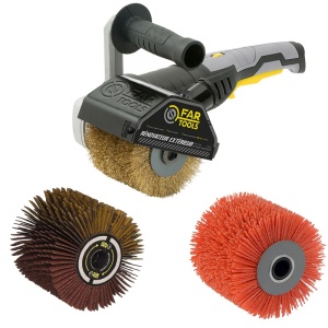 Set slefuitor cu perie FAR TOOLS, REX120C cu 3 perii incluse - Img 1