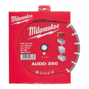 Speedcross AUDD Milwaukee, asfalt, beton moale, materiale constructii (Diametru interior disc (mm): 25.4, Diametru disc (mm): 350, Tip: AUDD 350, Înălțime segment (mm): 10) - Img 2