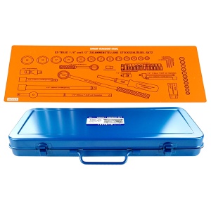 Trusa chei tubulare cu clicket Engineer TWS-05, metric, cutie metalica, chei tubulare 4, 32, chei hexagonale, biti si accesorii, 52 piese, fabricata in Japonia - Img 3