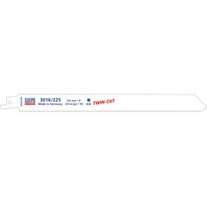 3016/225 Twin Cut Panza Bi-Metal pentru fierastrau sabie pentru lemn cu cuie si metal / 20 bucati, DIM 225 x 19 x 0.9 mm