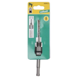 Adaptor pentru carote SDS Plus cu burghiu de centrare Wolfcraft 5428000, lungime 110 mm - Img 5