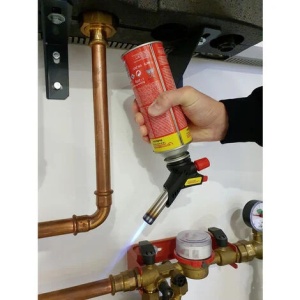 Arzator cu gaz, Rothenberger Industrial + 2 butelii gaz RS220, pentru lipirea materialelor moi - Img 2