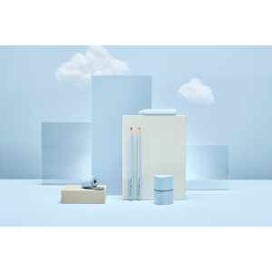 Ascuțitoare plastic triplă cu container grip 2001 bleu sky Faber-Castell - Img 3