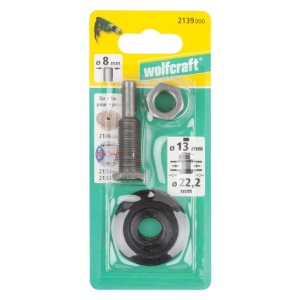 Ax prindere Wolfcraft 2139000, pentru discuri de slefuire si polisare cu diametrul interior de 13 si 22, 2 mm, tija prindere 8 mm - Img 2