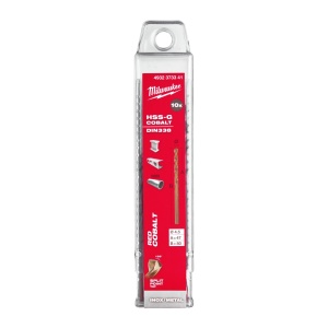 Burghie RED COBALT pentru metal - DIN 338 Milwaukee Ø 4.5x47x80 mm - set 10 buc - Img 2