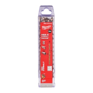 Burghie RED COBALT pentru metal - DIN 338 Milwaukee Ø 6x57x93 mm - set 10 buc - Img 2