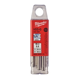 Burghie scurte MILWAUKEE HSS Ground pentru metal - DIN 1897 Ø 5.5x28x66 mm - set 10 buc - Img 2