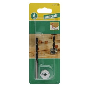 Burghiu 6 mm, cu opritor si varf de centrare, pentru lemn si placaje Wolfcraft 2731000, crom vanadiu, cu opritor de profunzime din zinc turnat sub presiune - Img 2