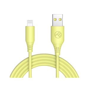 Cablu silicon Tellur USB to Lightning, 3A, 1m, galben - Img 1