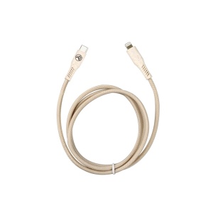 Cablu Tellur Green Type-C to Lightning, 2.4A, PD20W, 1m, nailon, crem - Img 1