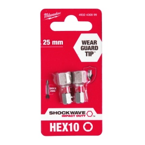 Cap surubelnita Hexagon (HEX) Milwaukee SHOCKWAVE (Tip: Hex 10 mm) - set 2 buc - Img 2