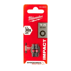 Cap surubelnita Torx (TX) Milwaukee SHOCKWAVE (Lungime totală (mm): 25, Tip: TX 25) 2 buc - Img 2