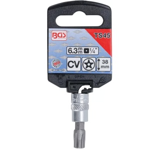 Capat cheie tubulara BGS 1/4" cu varf TorxPlus cu gaura 5 colturi, TS45 - Img 2