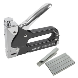 Capsator manual 7 + 100 capse Wolfcraft 7089000, pentru capse tip 053 de la 4 - 14 mm, carcasa din metal