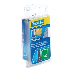 Capse Rapid 140 14 mm, galvanizate, divergente, High Performance, pentru ambalaje, 648 capse blister 40109576