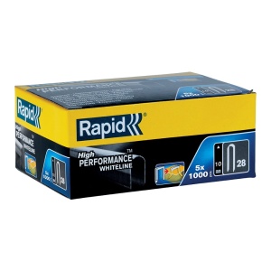 Capse Rapid 28 10 mm pentru cabluri, High Performance, galvanizate, semicirculare, divergente DP, 1000 capse cutie 11893510