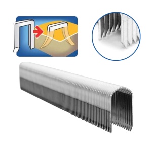 Capse Rapid 36 12 mm pentru cabluri, Super Strong, galvanizate, semicirculare, divergente DP, 5x1000 capse cutie 5000511 - Img 2