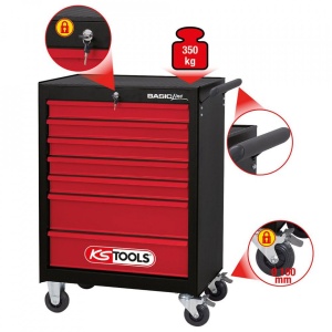 Carucior de atelier KS TOOLS BASICline cu 7 sertare - Img 2
