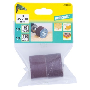 Cilindru de slefuire cu 2 benzi Wolfcraft 2038000, ax prindere 6 mm, D 45x30 mm - Img 4