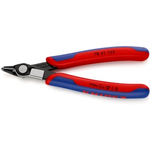Cleste electronica, tais fara fateta, cu clema, cap ingust, KNIPEX, 125 mm - Img 2