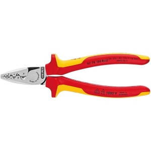 Cleste sertizat ferule, izolat la 1000 V, KNIPEX, 0.25 - 16.0 mmp, 180 mm