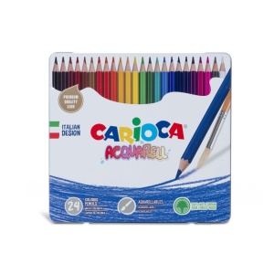 Creioane colorate Carioca Aquarell 24/cutie metalică - Img 1