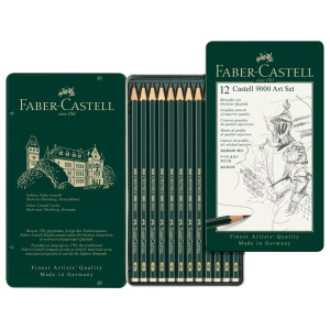 Creion grafit hexagonal Artă Castell 9000 Faber-Castell 12 buc/set - Img 2