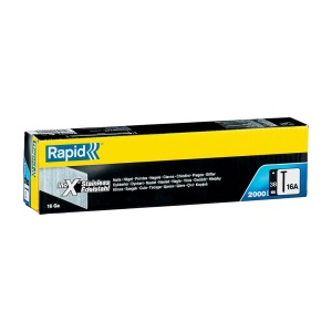 Cuie otel inoxidabil Rapid 16A 38 finisari, in banda, inclinate 20, , pentru masina batut cuie Rapid BN64, 2000 cuie cutie 5000822 - Img 1