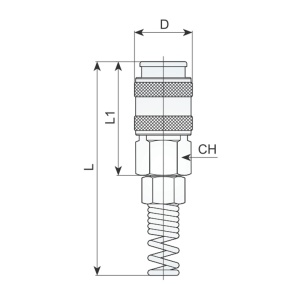 Cupla rapida mama cu arc pentru furtun Rilsan 8x6 mm - Img 2