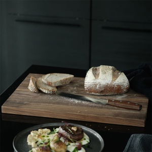 Cutit de paine, Fiskars, Norr, lama inoxidabila, maner lemn Kebony, 21 cm - Img 4