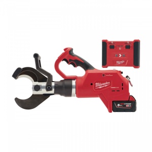 Cutter hidraulic pentru cablu + telecomanda cu acumulator Milwaukee M18 HCC75R-502C, taie cablu Al/Cu ∅ 75 mm, livrat cu acumulatori, valiza