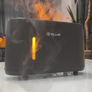 Difuzor aromaterapie Flame Tellur, 240ml, 12 ore, telecomandă, gri - Img 2