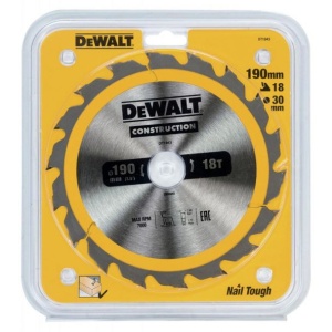 Disc Dewalt DT1943 pentru fierastrau circular, D 190x30x2.6 mm, 18 dinti, pentru taiere fina, seria Dewalt Construction - Img 2
