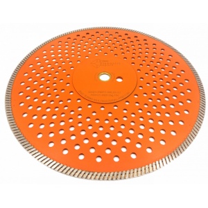 Disc diamantat pentru taiat Granit, Piatra, Beton armat, Materiale dure TURBO Laser 350x25,4mm (cu inel reductor de 20mm) SUPER PREMIUM - DXDY.PMPT.350.25-20 - Img 2