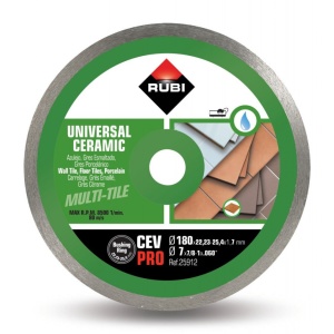 Disc diamantat pt. gresie si faianta 180mm, CEV 180 Pro - RUBI-25912