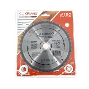Disc Premium TCT - panza de fierastrau circular pentru taiat lemn, 190x30/25.4/20 cu 40 dinti din carbura de tungsten (vidia) - DXDY.PW190-40 - Img 4