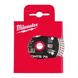 Discuri diamantate DHTS Milwaukee, viteza TURBO in placi ceramice, granit, marmura (Diametru interior disc (mm): 10, Diametru disc (mm): 76, Înălțime segment (mm): 5, Tip: DHTS 76) - Img 2