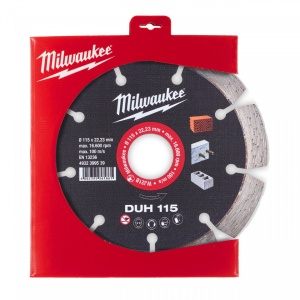 Discuri diamantate DUH Milwaukee, beton armat, pavaj, zidarie (Diametru interior disc (mm): 22.23, Tip: DUH 115, Diametru disc (mm): 115, Înălțime segment (mm): 10) - Img 2