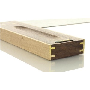 Echer tâmplar cu mâner lemn nuc 400 mm, lamă inox 45 mm - Img 4