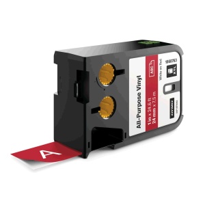 Etichete industriale vinil 24mm x 7m alb rosu DYMO XTL 1868763