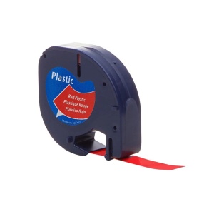Etichete plastic rosu 12mm x 4m compatibile Dymo Letratag 91203 S0721630, functioneaza si cu Imprimanta AIMO P12