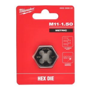 Filiera hexagonala Milwaukee pentru filet metric, M11-1.50 - Img 2