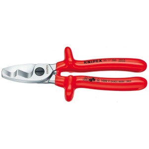 Foarfeca de taiat cablu, manere izolate la 1000 V prin imersie, KNIPEX, 200 mm - Img 1