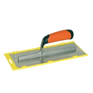 Gletiera INOX cu montura de aluminiu, maner bimaterial, lama dintata - 280×120 (8)