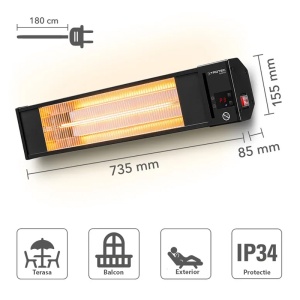 Incalzitor electric cu infrarosii, tip IR2010S - Img 2