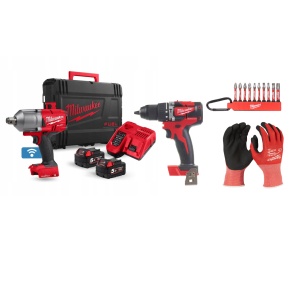 Kit Masina de insurubat cu impact ¾˝, ONEFHIWF34-502X, 18 V+ Masina de gaurit 18V, 2 baterii, incarcator, geanta, accesorii