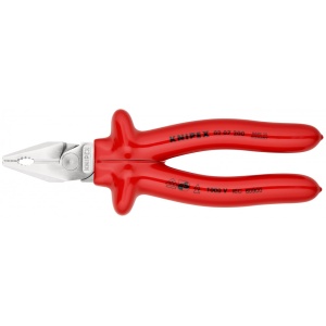KNIPEX 02 07 200 Patenti Combi cu parghie mare izolat prin imersie, testat de VDE cromat 200 mm - Img 3
