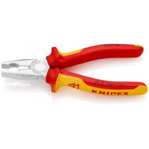 KNIPEX 03 06 180 Patent combinat izolate, cu manere multicomponent, testate VDE cromat 180 mm - Img 2